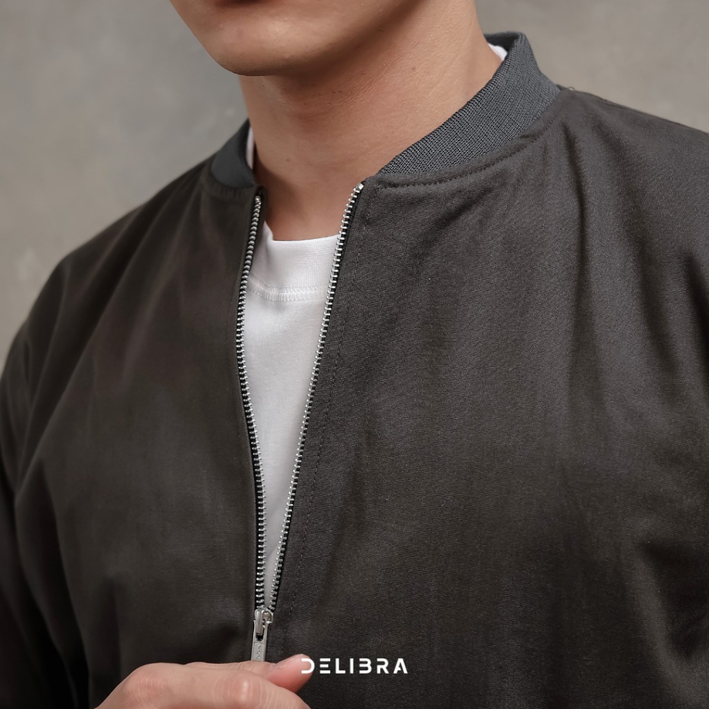 Jaket Bomber Canvas Pria