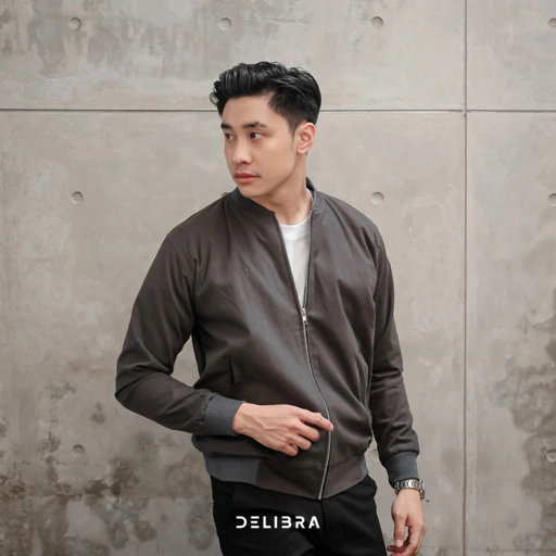 Image of Jaket Bomber Canvas Grey Old