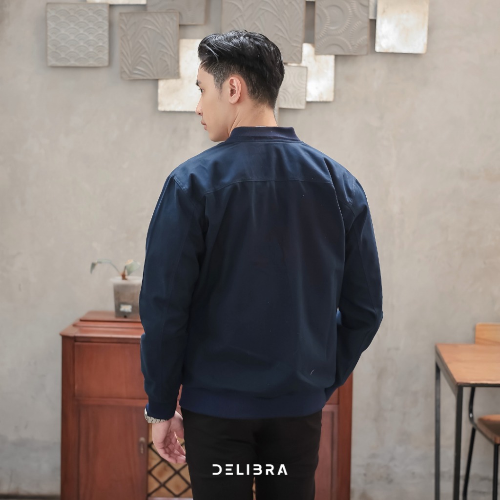 Jaket Bomber Canvas Navy