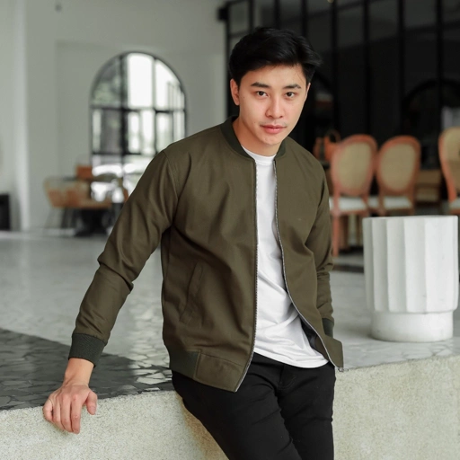 Jaket Bomber Canvas Green Army