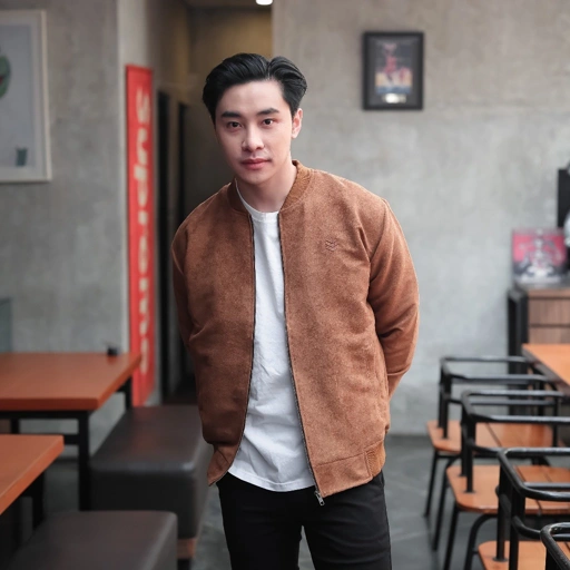 Jaket Bomber Suede Malvin