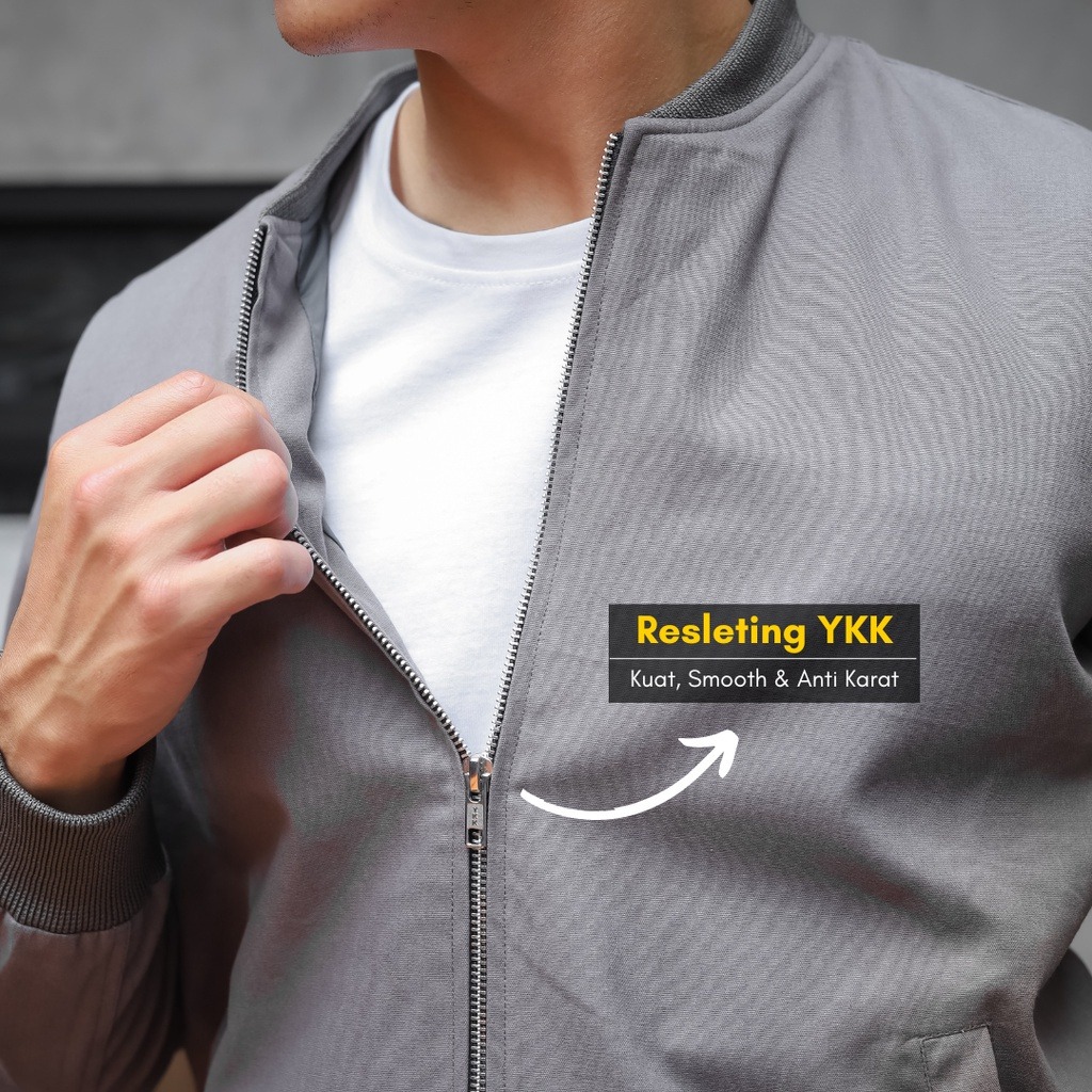Jaket Bomber Canvas Pria