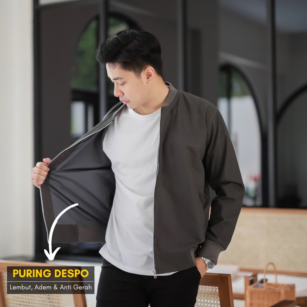 Jaket Bomber Canvas Pria
