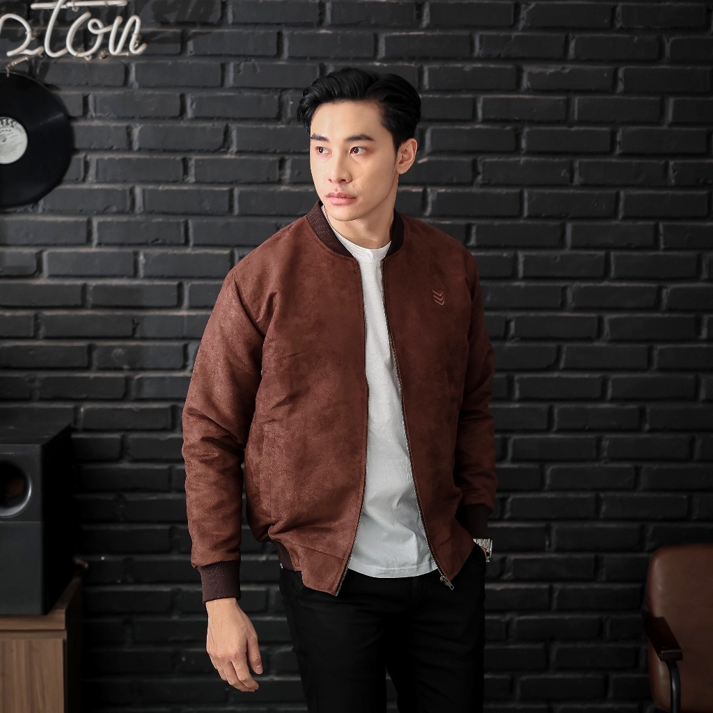 Jaket Bomber Suede Malvin