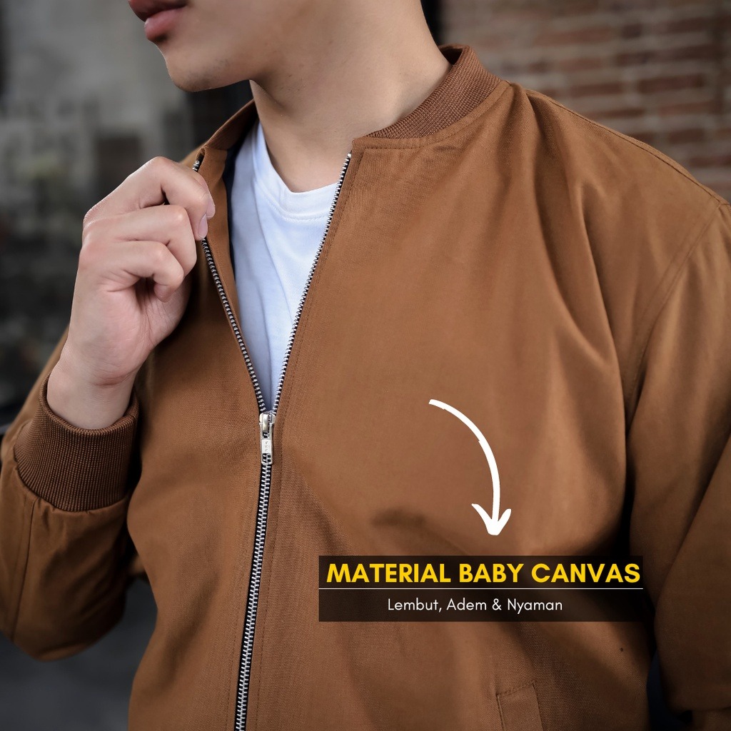 Jaket Bomber Canvas Pria