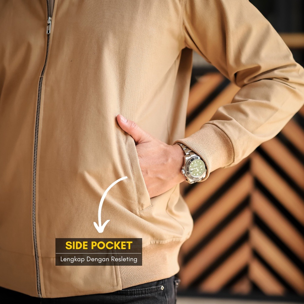 Jaket Bomber Canvas Pria