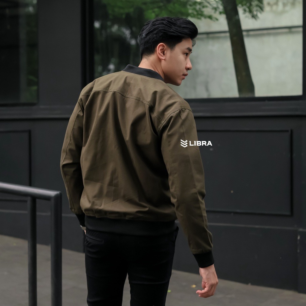 Jaket Bomber Canvas Green Army