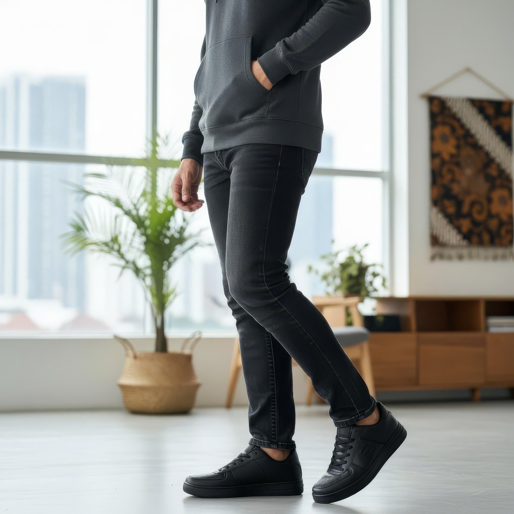 PAULMAY - Sepatu Sneakers Pria Wanita Denver - Black