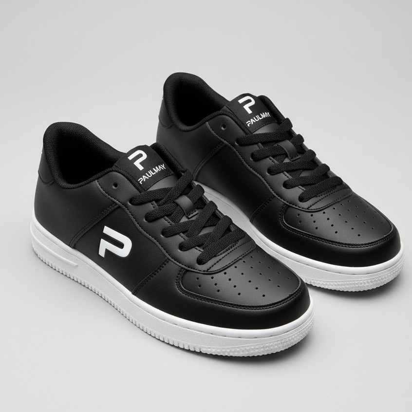 PAULMAY - Sepatu Sneakers Pria Wanita Denver - Black White