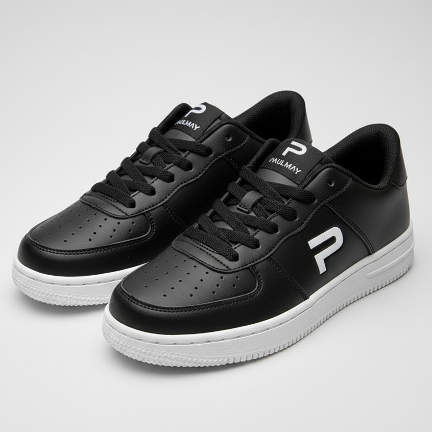 PAULMAY - Sepatu Sneakers Pria Wanita Denver - Black White