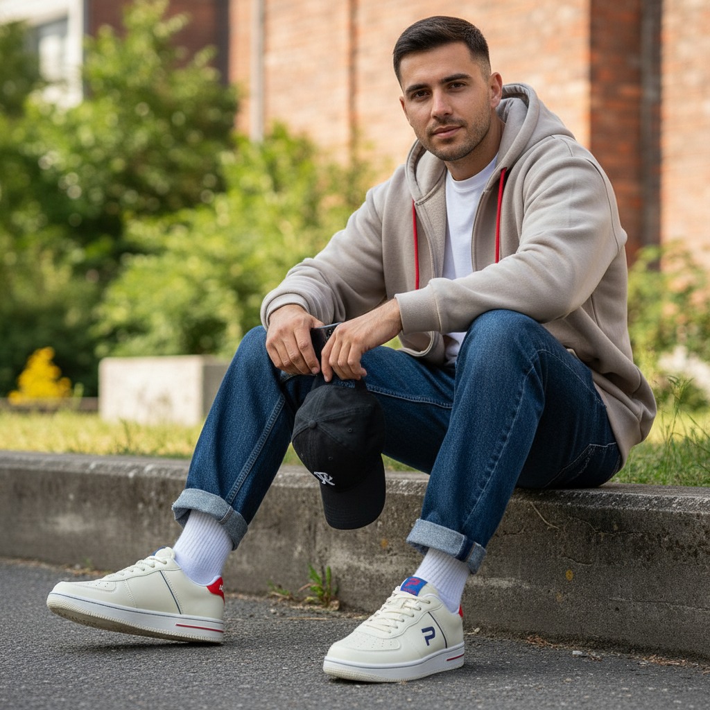 PAULMAY - Sepatu Sneakers Pria Wanita Denver - Cream Blue