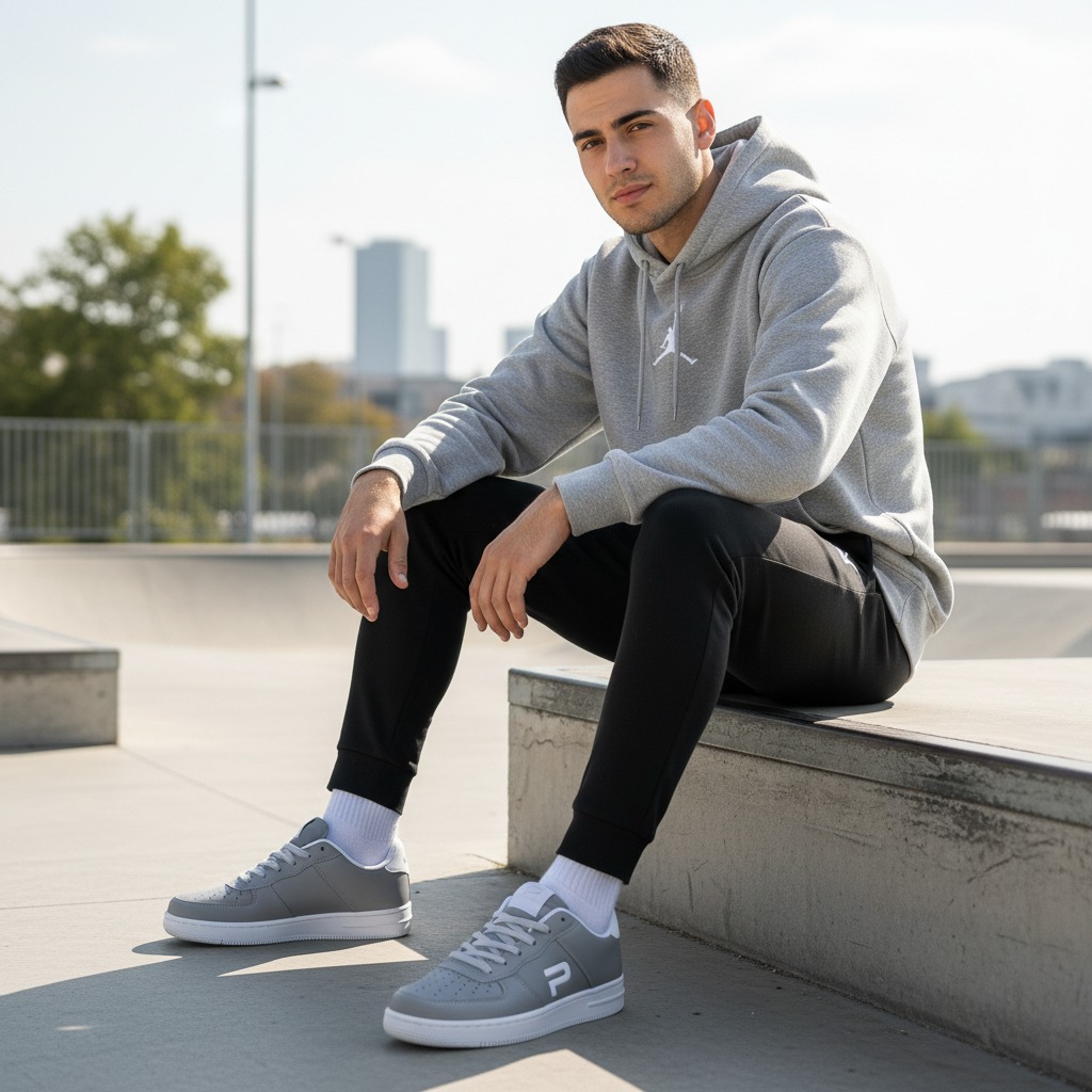 PAULMAY - Sepatu Sneakers Pria Wanita Denver - Grey White