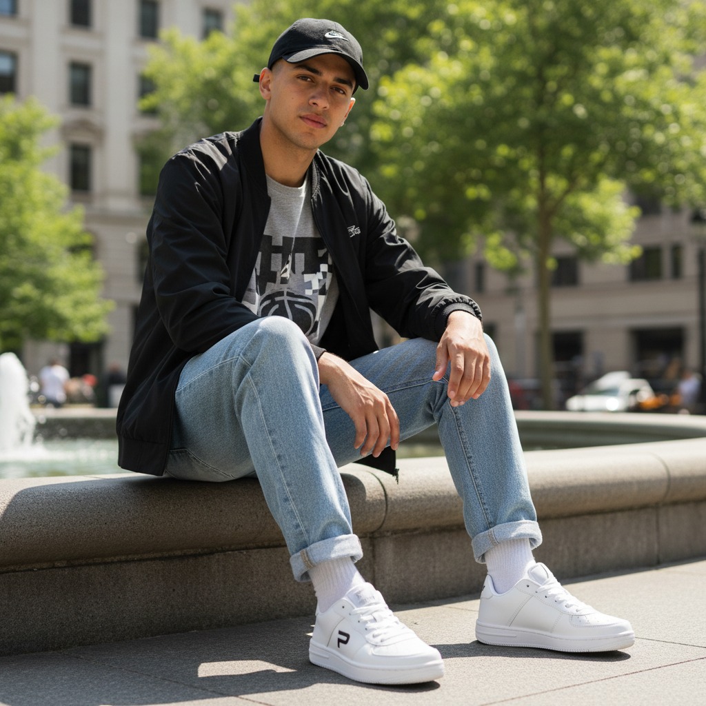 PAULMAY - Sepatu Sneakers Pria Wanita Denver - White Black