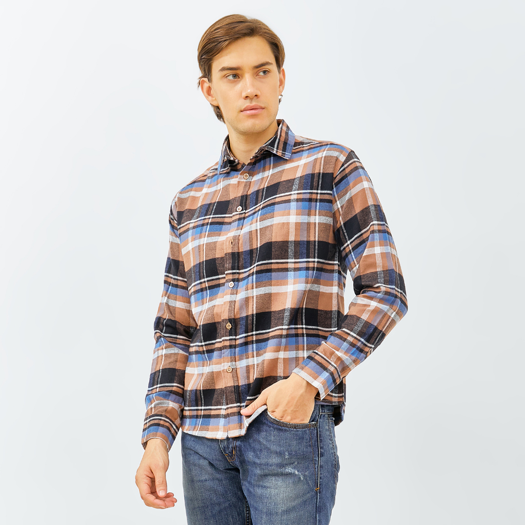 PAULMAY Kemeja Flanel Pria Lengan Panjang 6716