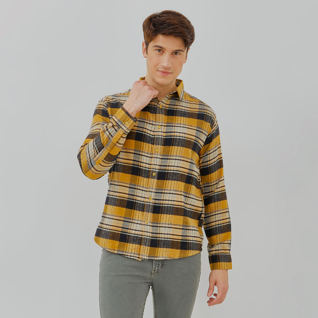 PAULMAY Kemeja Flanel Pria Lengan Panjang 6712