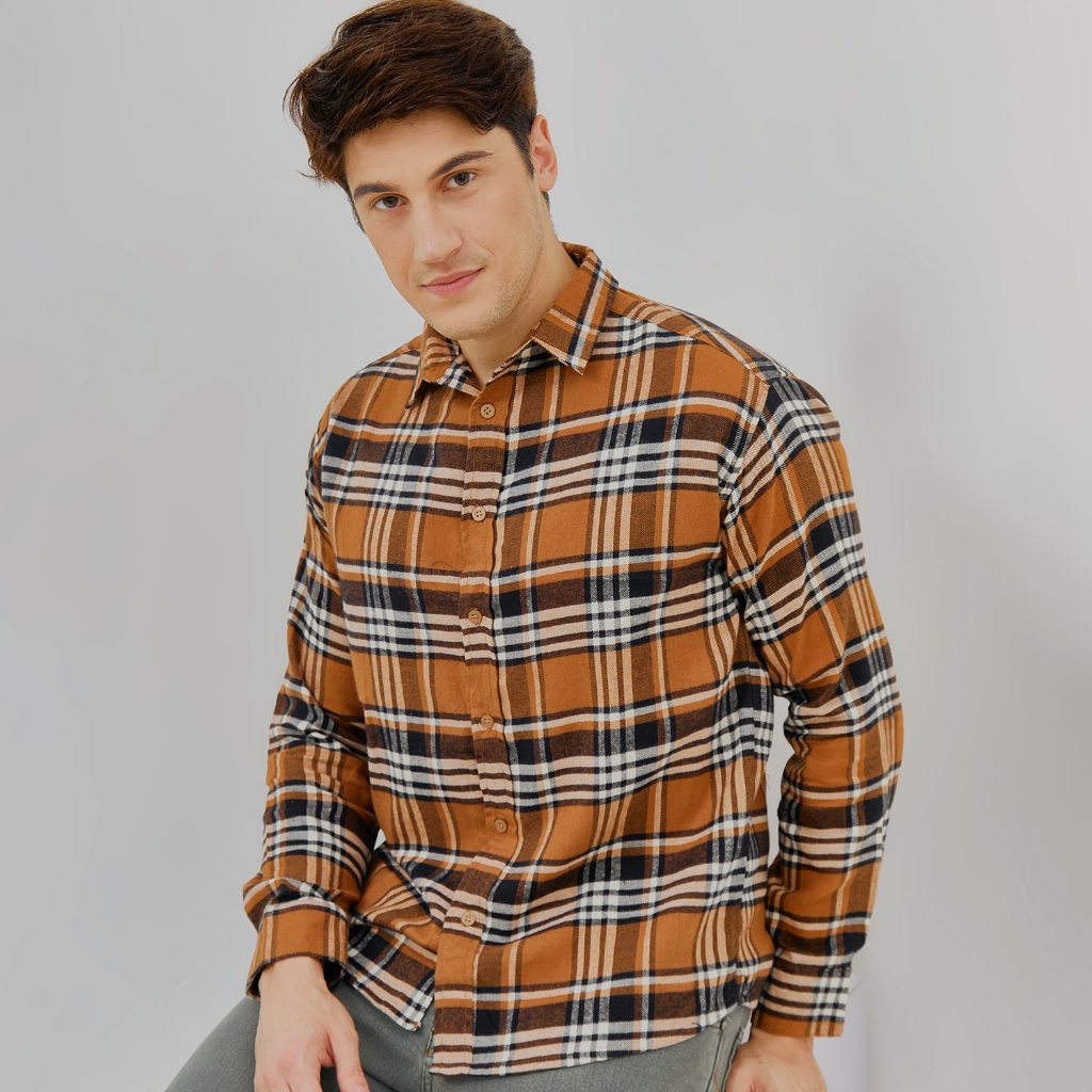 PAULMAY Kemeja Flanel Pria Lengan Panjang 6713