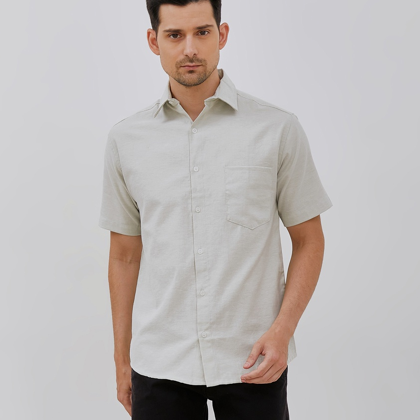 Paulmay Kemeja Lengan pendek Pria Reguler Fit Shirt