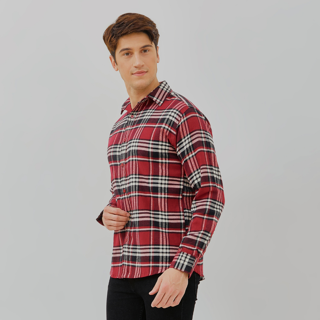 PAULMAY Kemeja Flanel Pria Lengan Panjang 6713