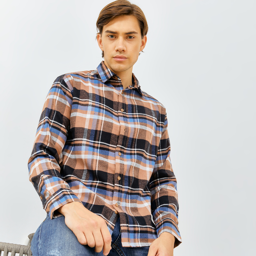 PAULMAY Kemeja Flanel Pria Lengan Panjang 6716