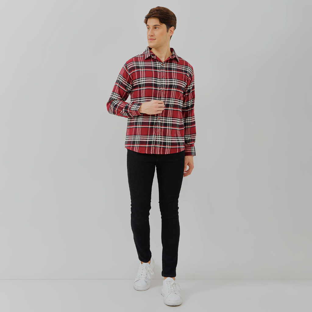PAULMAY Kemeja Flanel Pria Lengan Panjang 6713