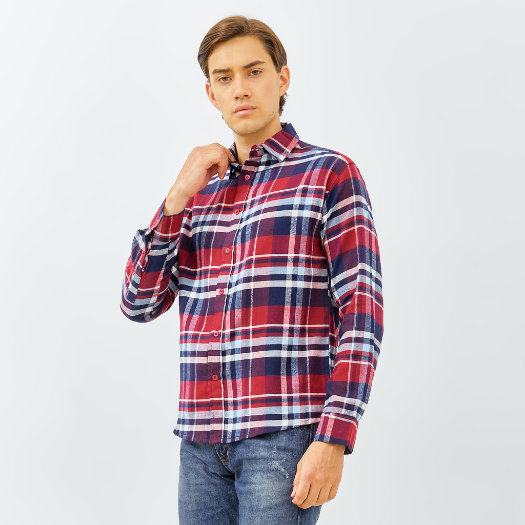 PAULMAY Kemeja Flanel Pria Lengan Panjang 6716