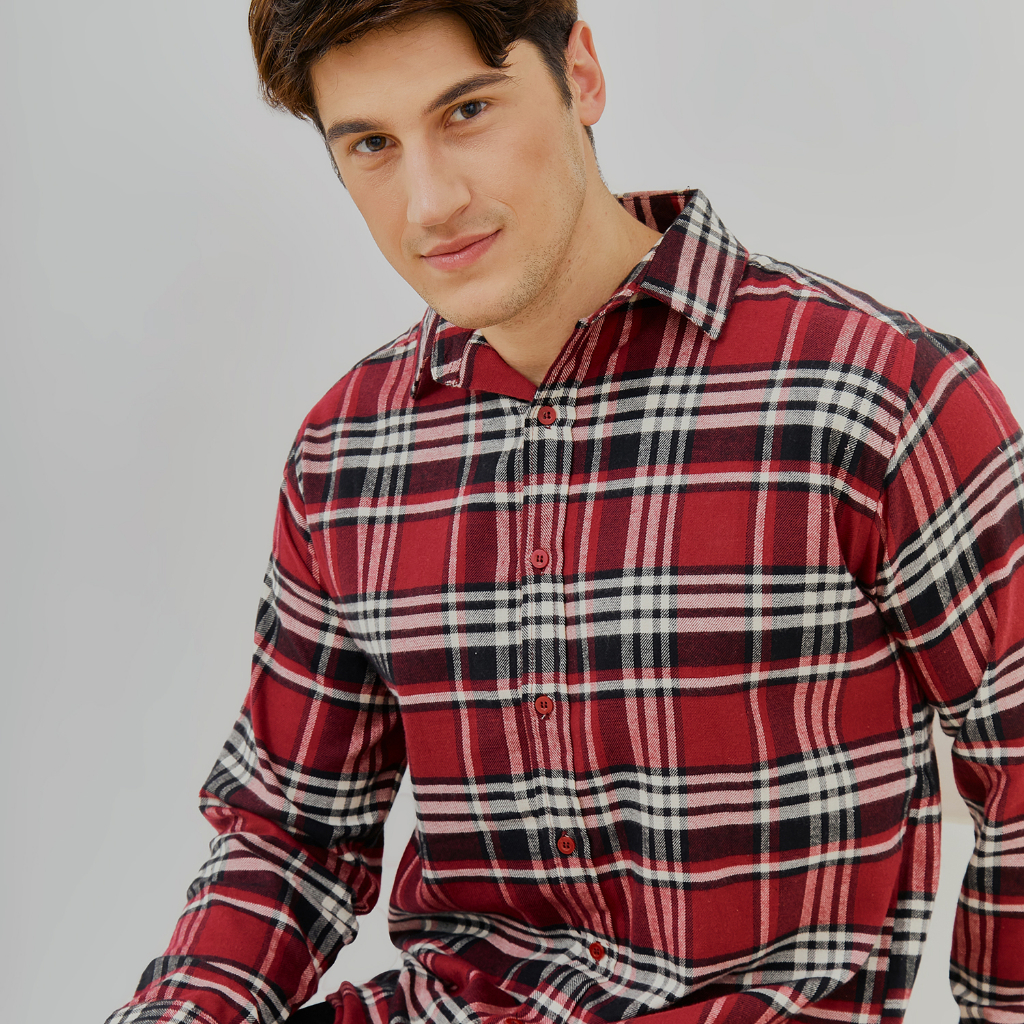 PAULMAY Kemeja Flanel Pria Lengan Panjang 6713