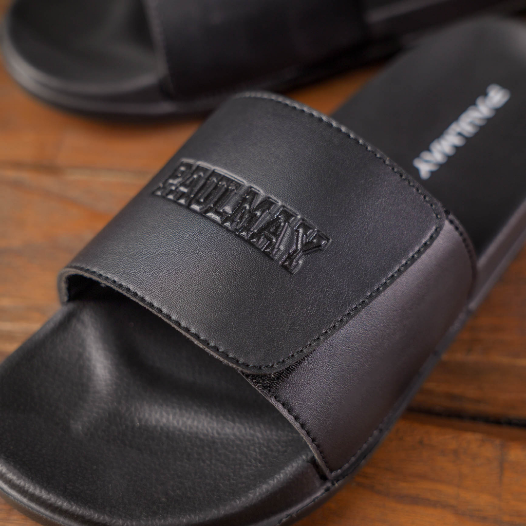 Paulmay Sandal Slide Unisex Slippers Strap Black