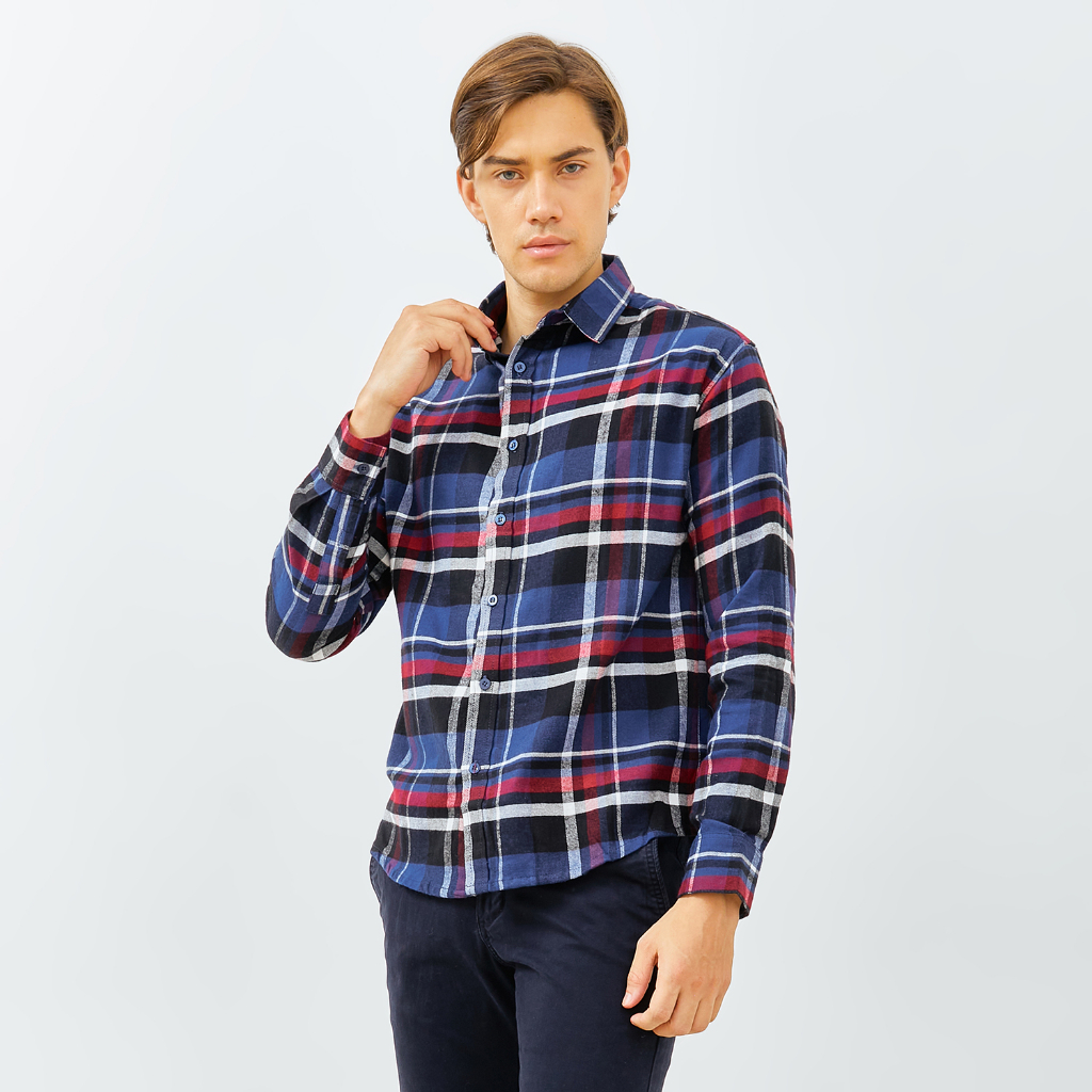 PAULMAY Kemeja Flanel Pria Lengan Panjang 6716