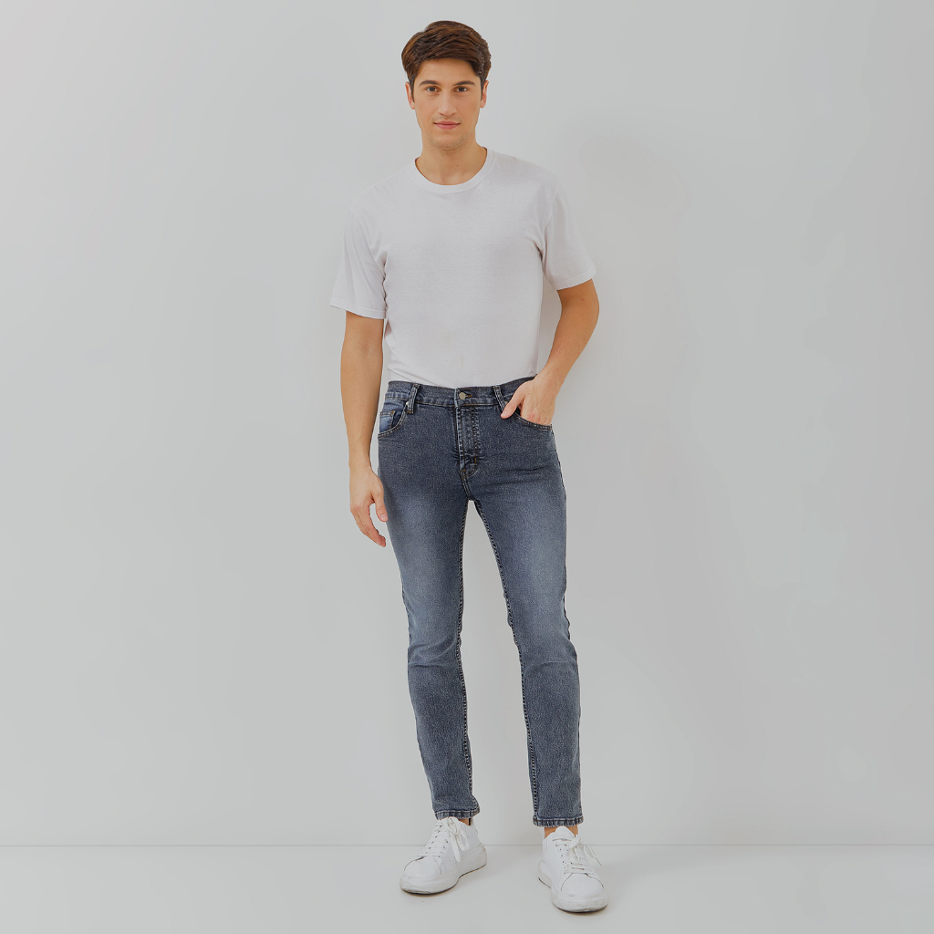PAULMAY Celana Panjang Jeans Pria Slim Fit - Snow Black