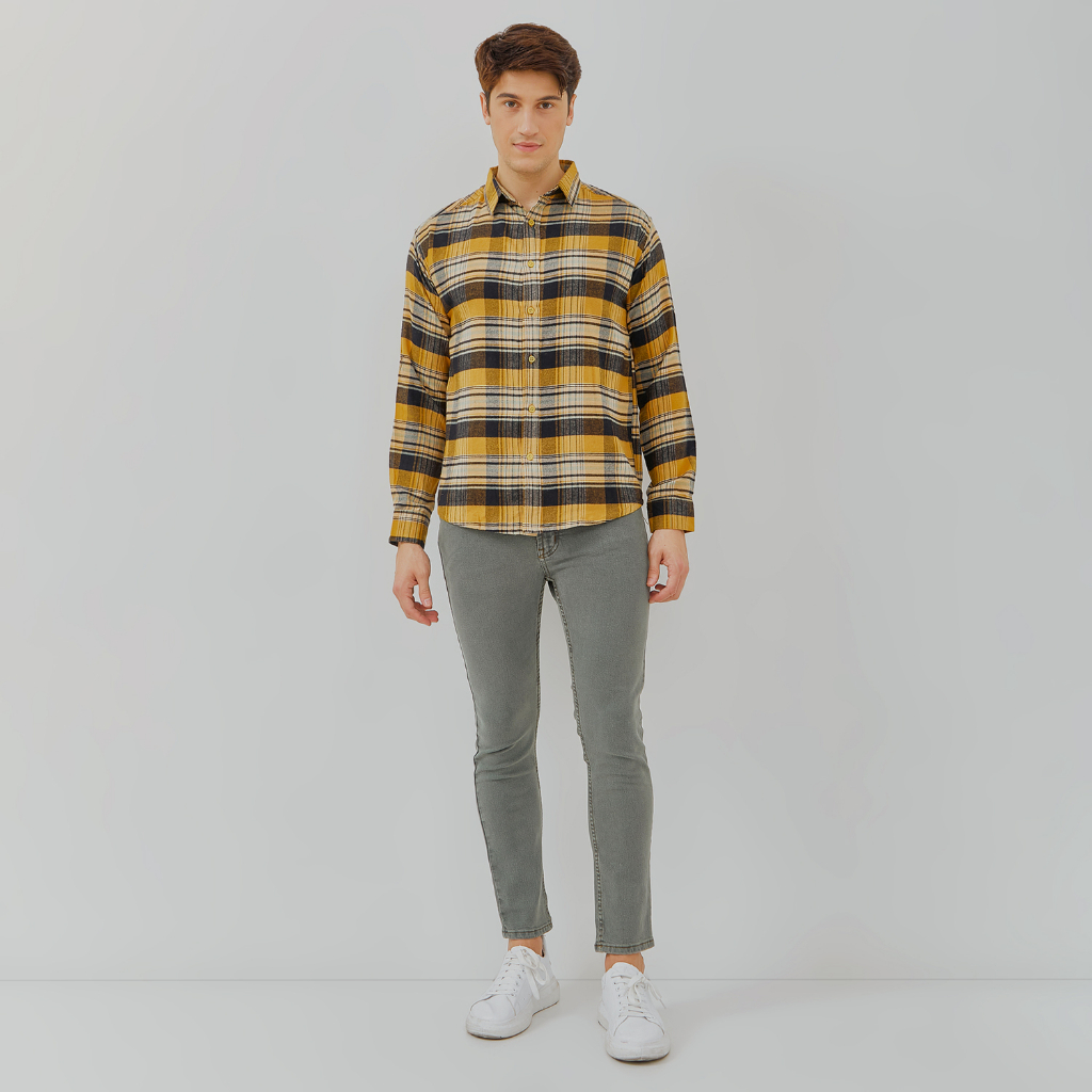 PAULMAY Kemeja Flanel Pria Lengan Panjang 6712