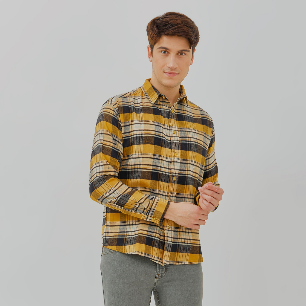 PAULMAY Kemeja Flanel Pria Lengan Panjang 6712