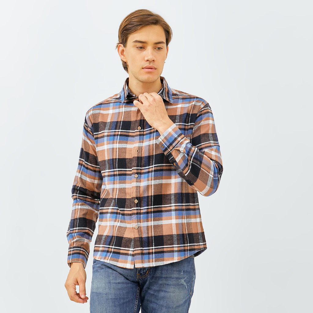 PAULMAY Kemeja Flanel Pria Lengan Panjang 6716