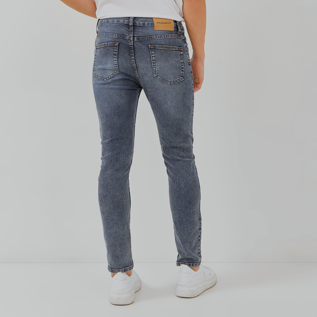 PAULMAY Celana Panjang Jeans Pria Slim Fit - Snow Black