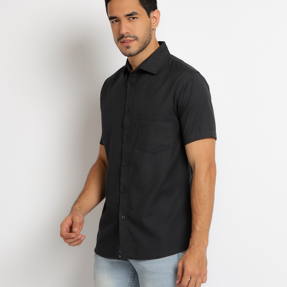 PAULMAY Kemeja Pria Lengan Pendek Reguler Fit