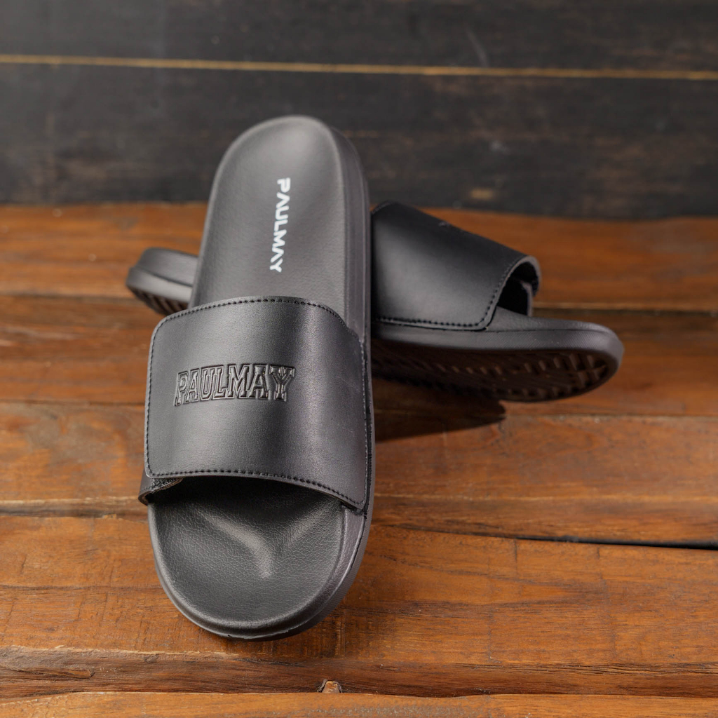 Paulmay Sandal Slide Unisex Slippers Strap Black