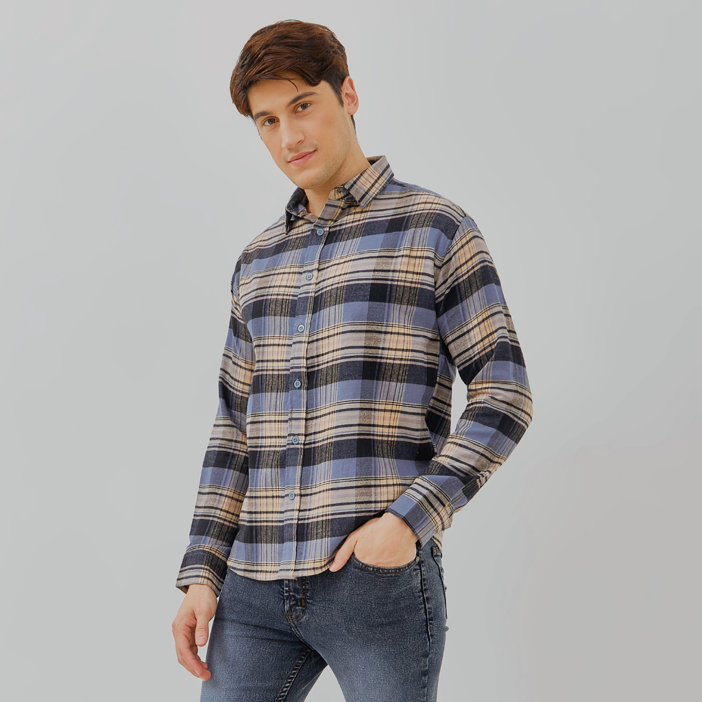PAULMAY Kemeja Flanel Pria Lengan Panjang 6712