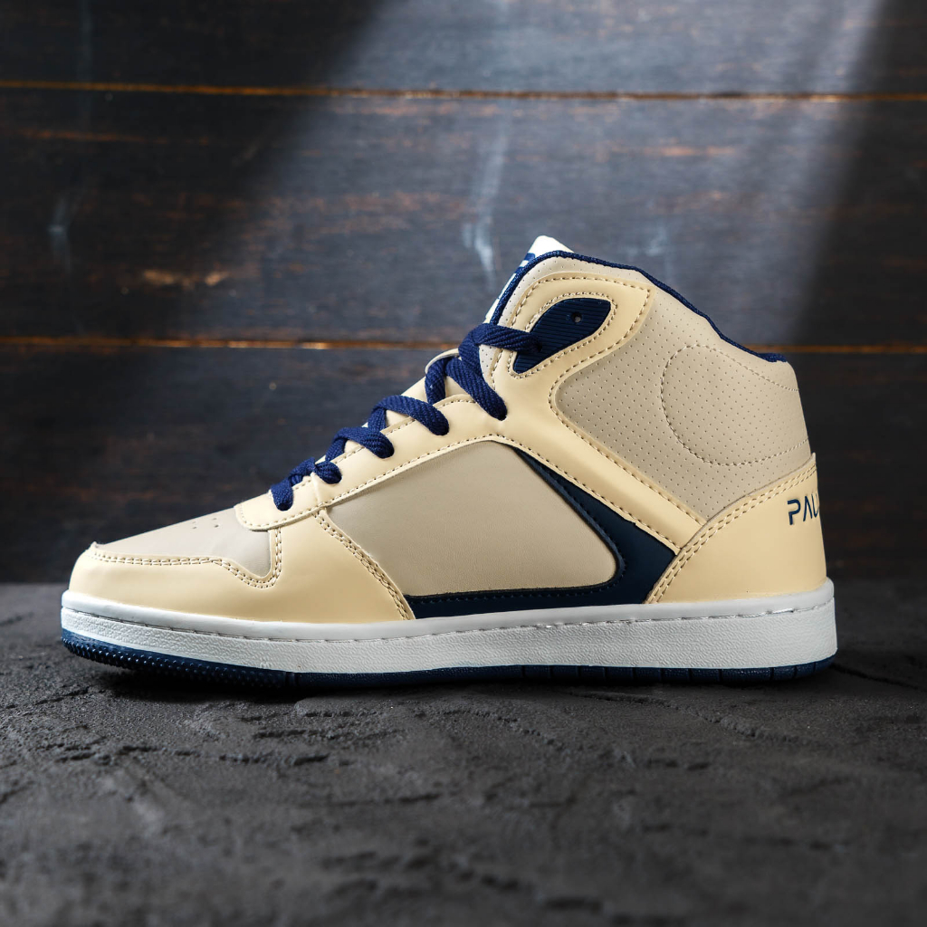 PAULMAY - Sepatu Sneakers Pria Wanita Lisbon High Cream Grey