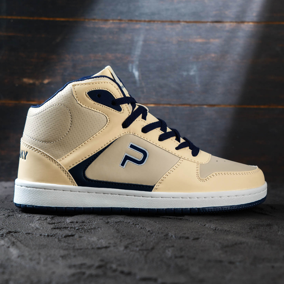 PAULMAY - Sepatu Sneakers Pria Wanita Lisbon High Cream Grey