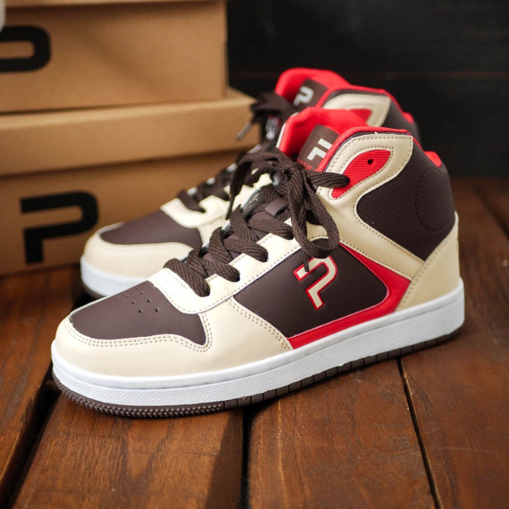 PAULMAY - Sepatu Sneakers Pria Wanita Lisbon High Cream Brown