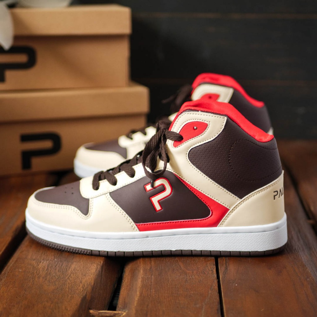 PAULMAY - Sepatu Sneakers Pria Wanita Lisbon High Cream Brown