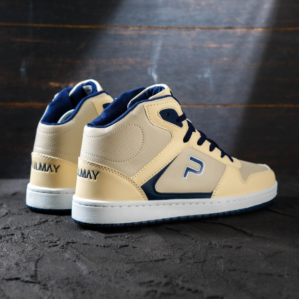 PAULMAY - Sepatu Sneakers Pria Wanita Lisbon High Cream Grey