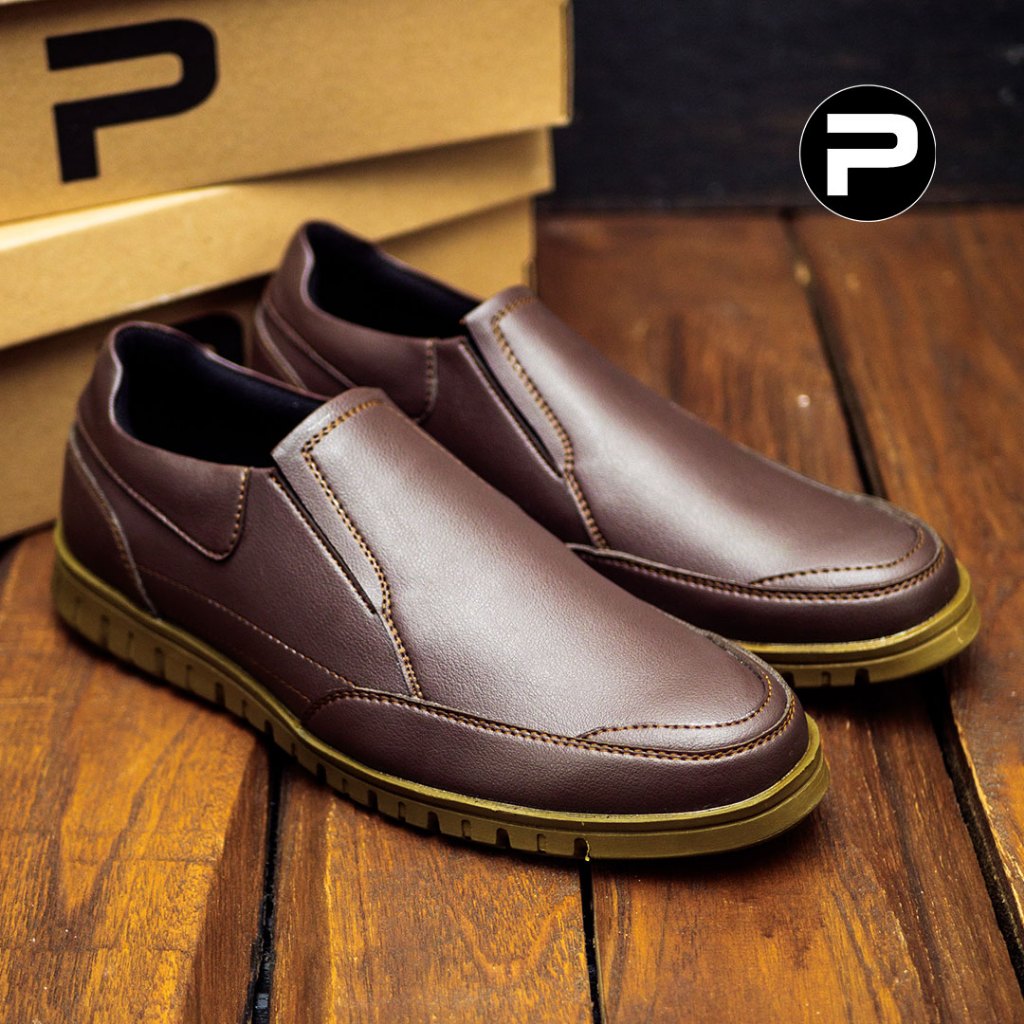 PAULMAY - Sepatu Slip on Pria Modena 42 Dark Brown