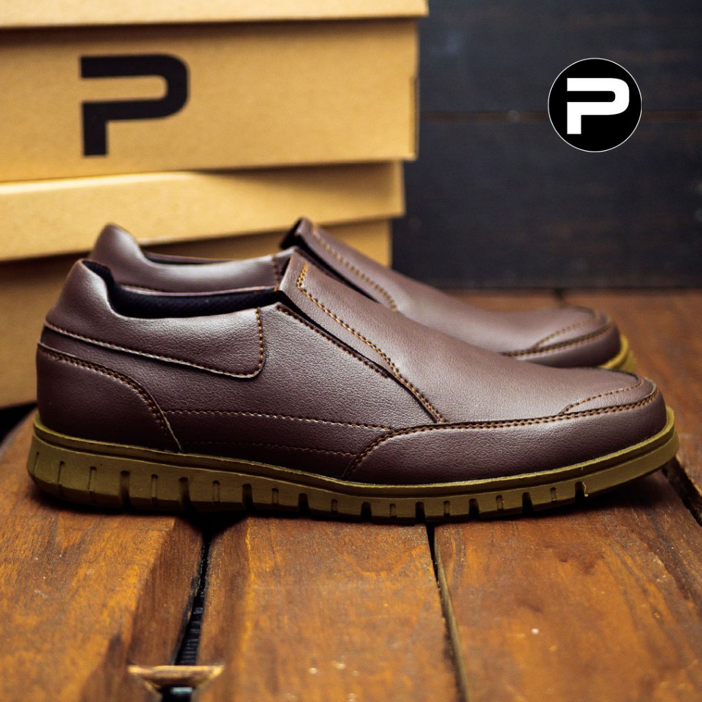 PAULMAY - Sepatu Slip on Pria Modena 42 Dark Brown