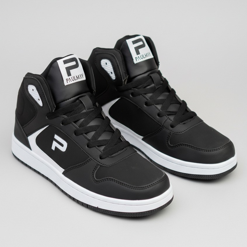 PAULMAY - Sepatu Sneakers Pria Wanita Lisbon High - Black White