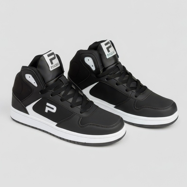 PAULMAY - Sepatu Sneakers Pria Wanita Lisbon High - Black White