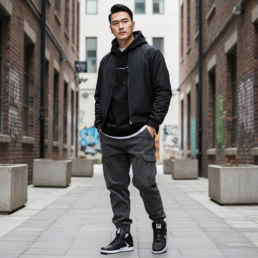 PAULMAY - Sepatu Sneakers Pria Wanita Lisbon High - Black White