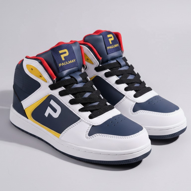 PAULMAY - Sepatu Sneakers Pria Wanita Lisbon High - Navy White