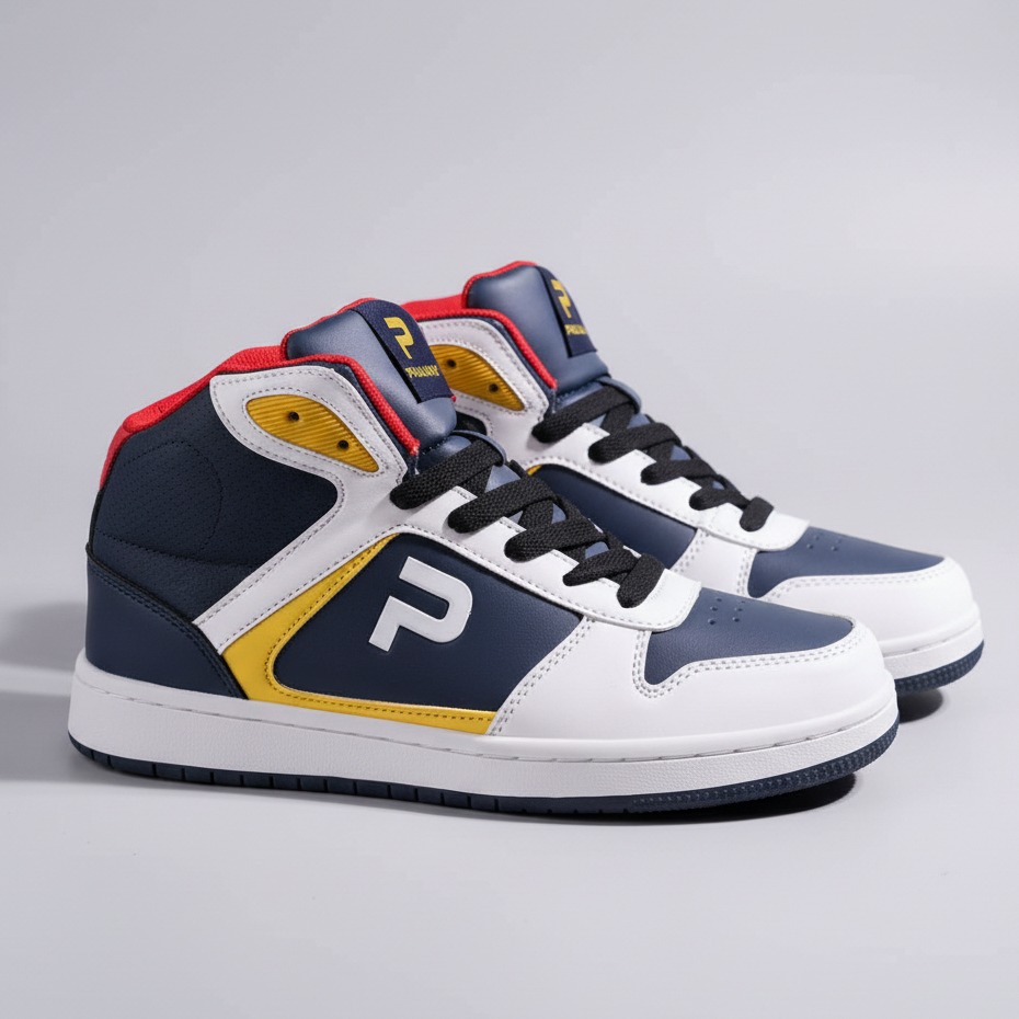 PAULMAY - Sepatu Sneakers Pria Wanita Lisbon High - Navy White