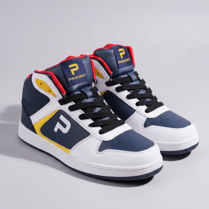 PAULMAY - Sepatu Sneakers Pria Wanita Lisbon High - Navy White