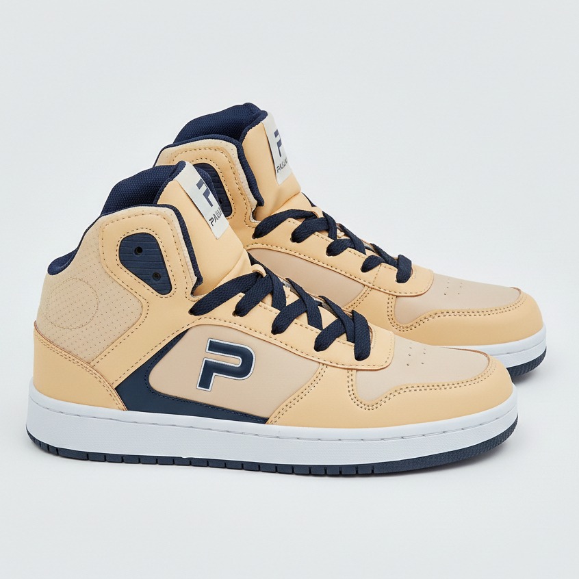 PAULMAY - Sepatu Sneakers Pria Wanita Lisbon High Wheat Navy